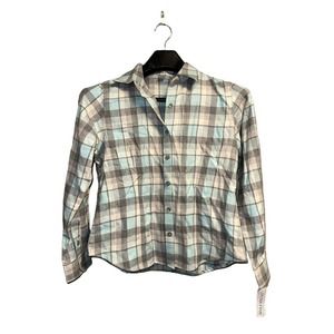 Pendleton Petite Women's Size Small Plaid Long Sleeve Button Up Shirt NWT